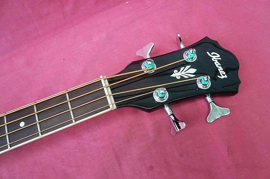 Ibanez AEB10EBK AcousticElectric Bass Guitar JET BLACK GLOSSY Fishman